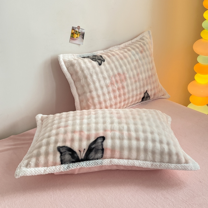 91家纺网 家纺一手货源 找家纺 （总）悦织湾家纺 2025新款床单床笠款A类仿兔毛绒印花泡泡四件套轻奢牛奶绒四件套单双人学生宿舍