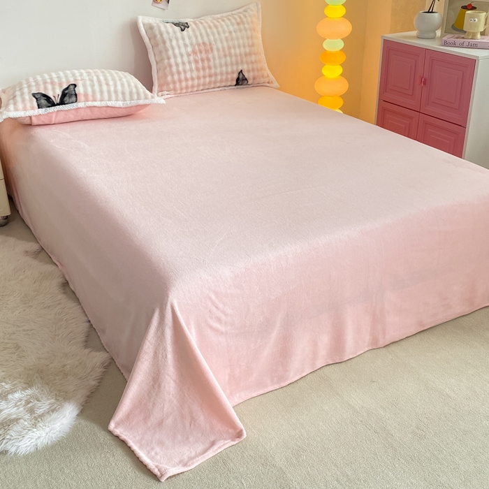 91家纺网 家纺一手货源 找家纺 悦织湾家纺 2025新款床单床笠款A类仿兔毛绒印花泡泡四件套轻奢牛奶绒四件套单双人学生宿舍 泡泡彩色蝴蝶