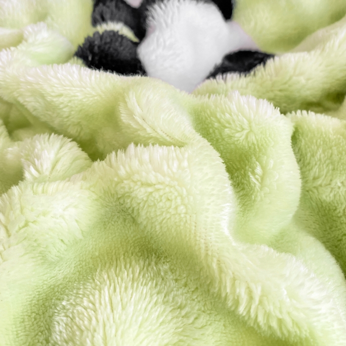 91家纺网 家纺一手货源 找家纺 悦织湾家纺 2025新款床单床笠款A类仿兔毛绒印花泡泡四件套轻奢牛奶绒四件套单双人学生宿舍 泡泡熊猫青绿