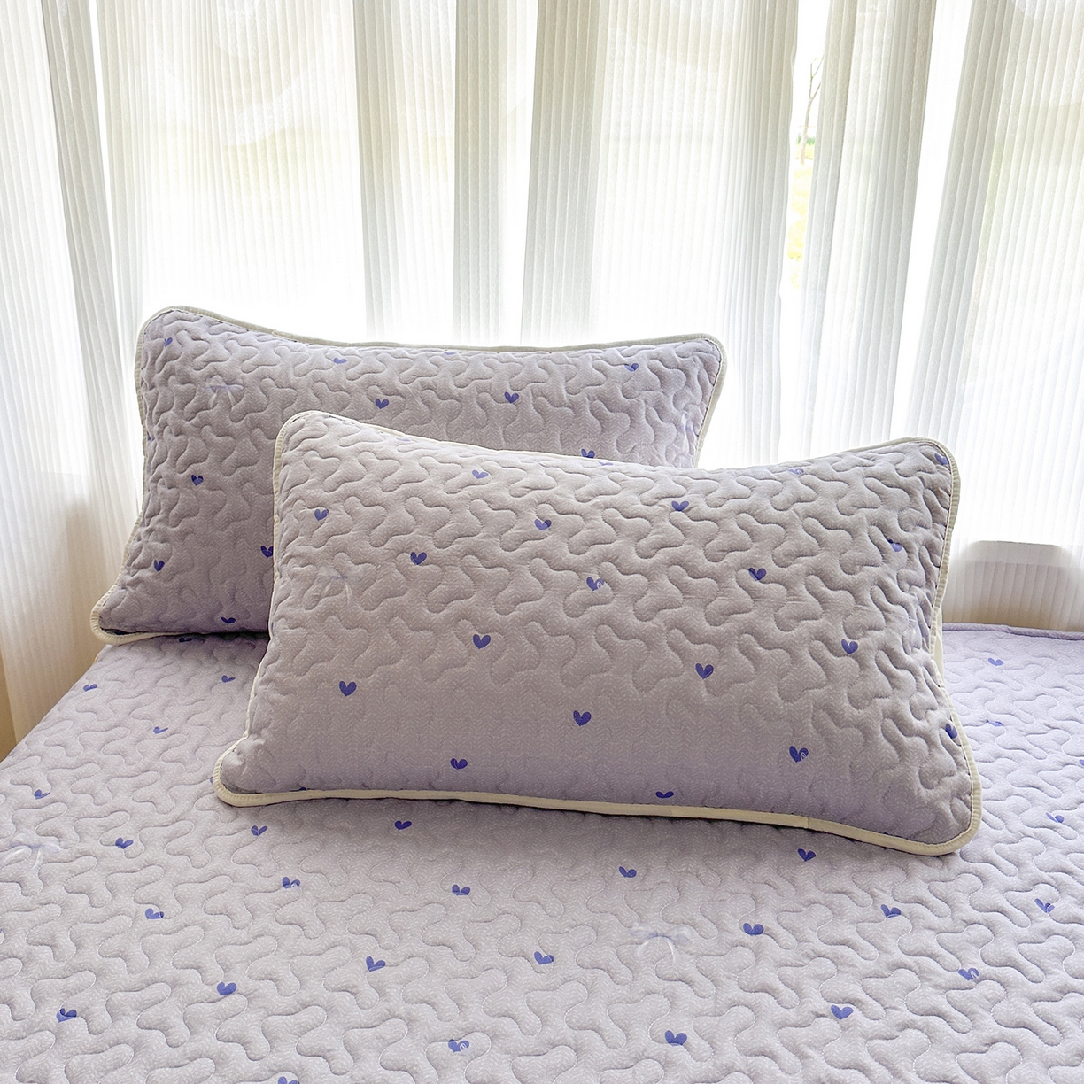 91家纺网 家纺一手货源 找家纺 笠裙家纺 2025新款磨毛夹棉S边单件三件套韩版防滑床裙单床裙床裙单件 心率