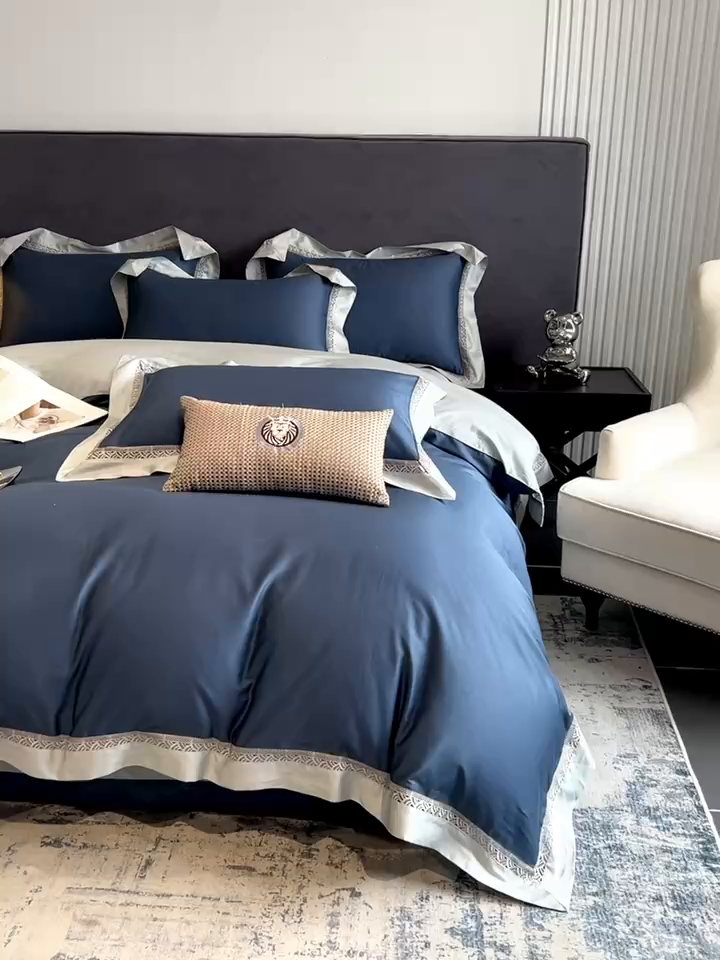 91家纺网 家纺一手货源 找家纺 （总）娇逸家居 2025四季款100支全棉全棉纯棉镂空款四件套-圣地亚