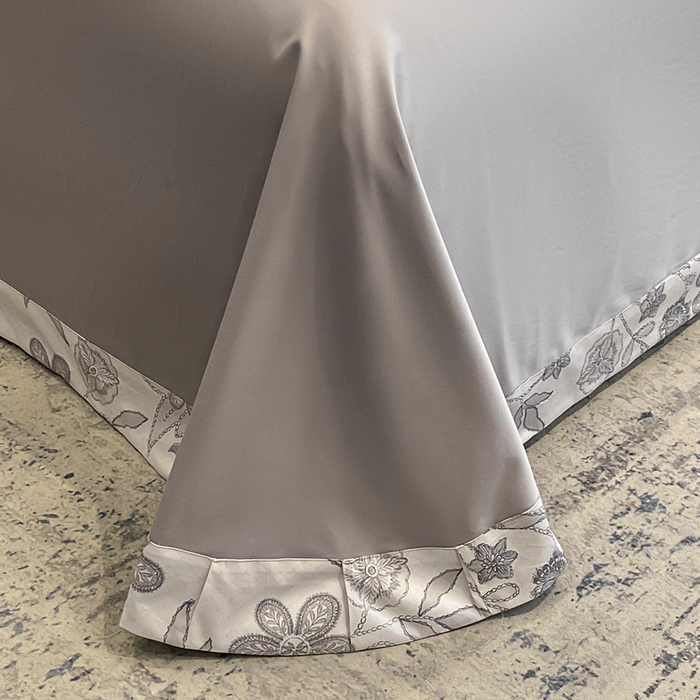 91家纺网 家纺一手货源 找家纺 娇逸家居 2025新款100支新疆长绒棉纯棉数码印花全棉四件套（专版花型） 初语-灰