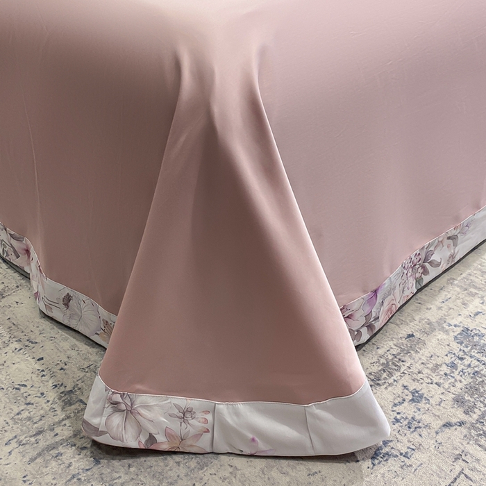 91家纺网 家纺一手货源 找家纺 娇逸家居 2025新款100支新疆长绒棉纯棉数码印花全棉四件套（专版花型） 沐熙-豆沙