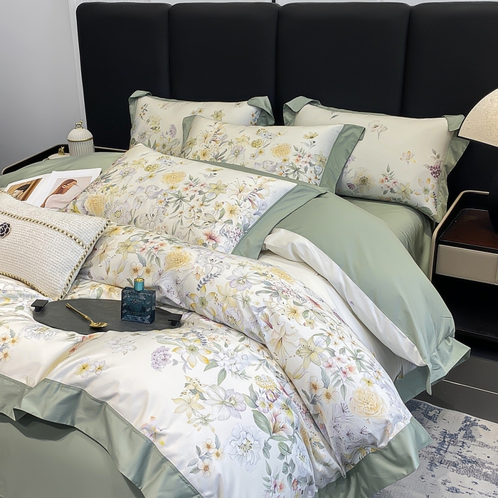 娇逸家居 2025新款100支新疆长绒棉纯棉数码印花全棉四件套（专版花型） 沐熙-米