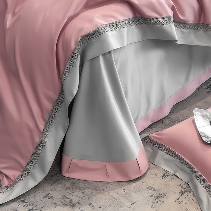 91家纺网 家纺一手货源 找家纺 娇逸家居 2025四季款100支全棉全棉纯棉镂空款四件套-圣地亚 圣地亚-裸粉