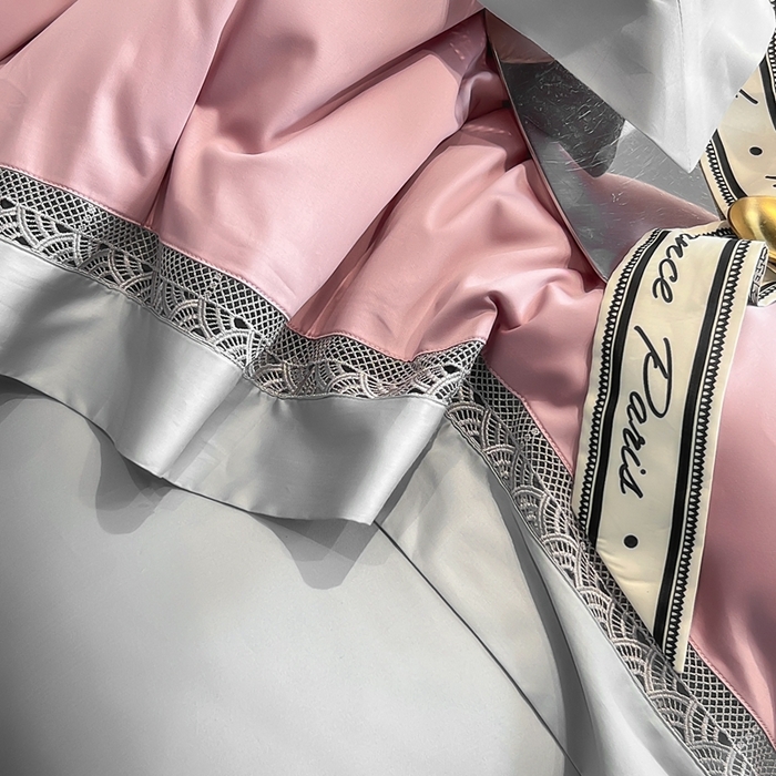 91家纺网 家纺一手货源 找家纺 娇逸家居 2025四季款100支全棉全棉纯棉镂空款四件套-圣地亚 圣地亚-裸粉