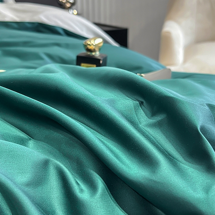 91家纺网 家纺一手货源 找家纺 娇逸家居 2025四季款100支全棉全棉纯棉镂空款四件套-圣地亚 圣地亚-玛瑙绿