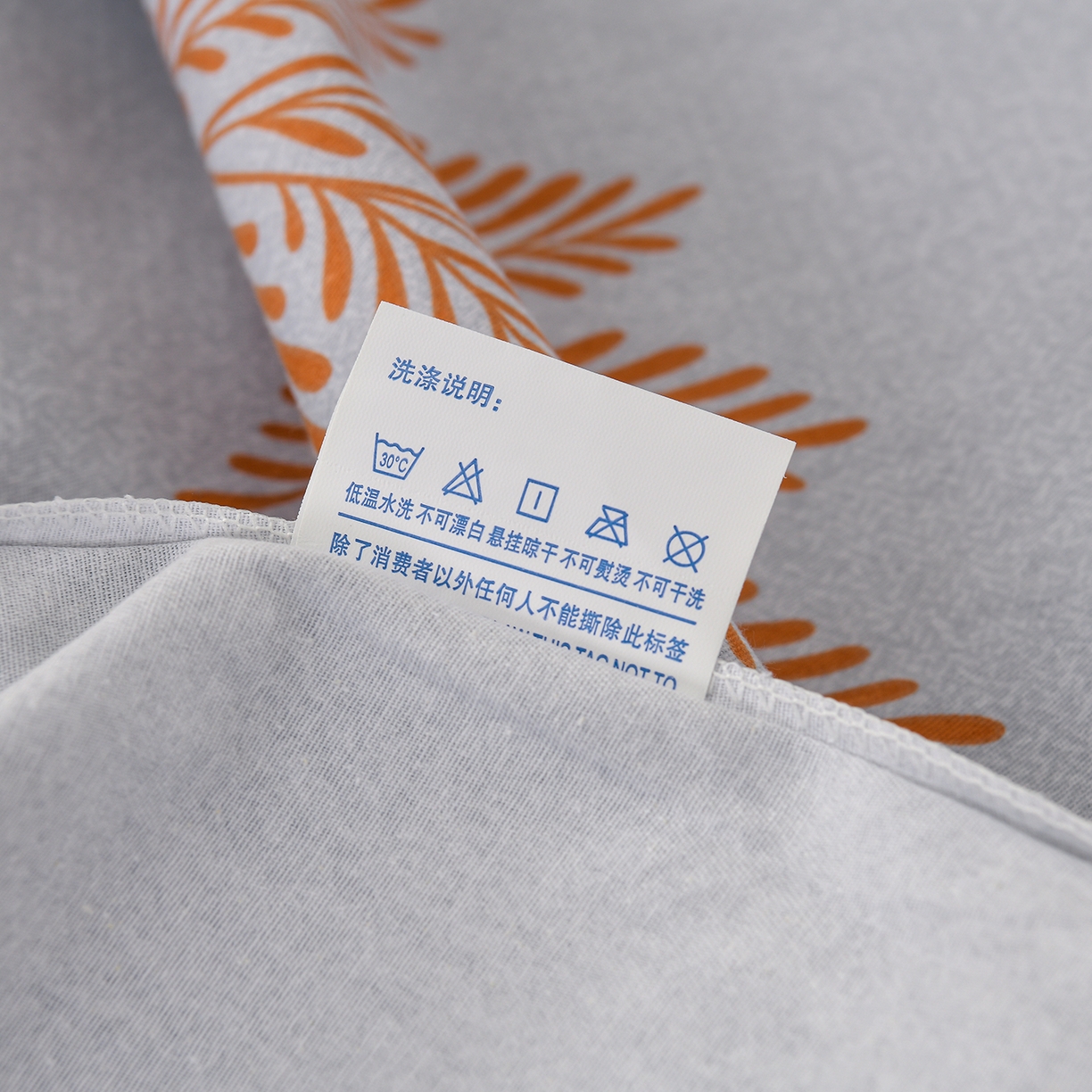 91家纺网 家纺一手货源 找家纺 润淳家居 2025新款百分百全棉磨毛四件套 花枝漫漫 灰