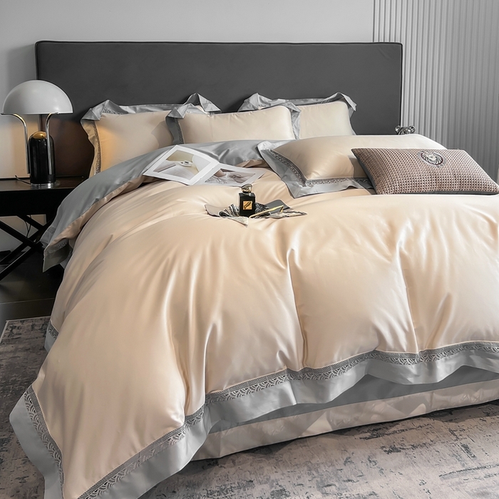 91家纺网 家纺一手货源 找家纺 娇逸家居 2025四季款100支全棉全棉纯棉镂空款四件套-圣地亚 圣地亚-奶白