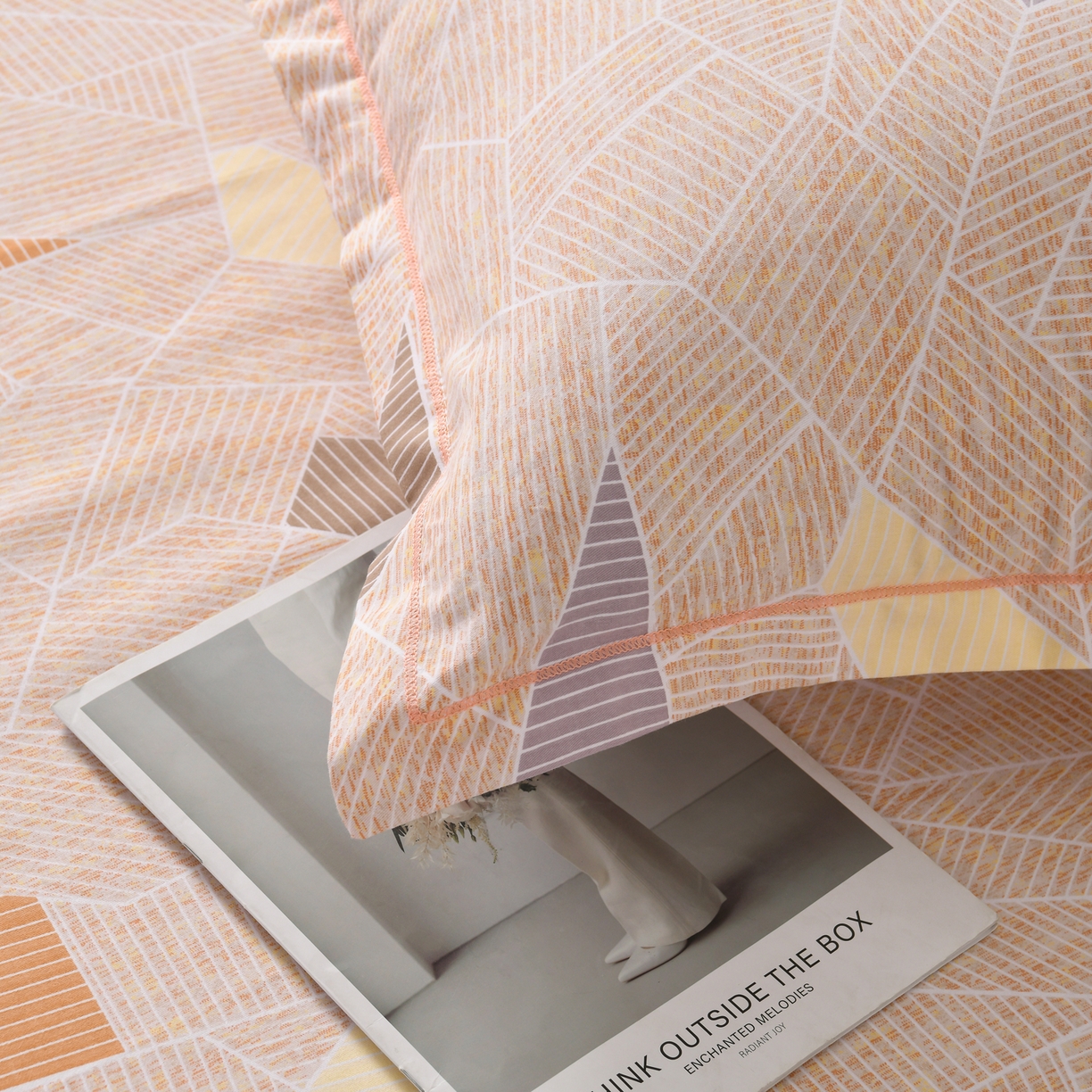 91家纺网 家纺一手货源 找家纺 润淳家居 2025新款百分百全棉磨毛四件套 记忆碎片 咖