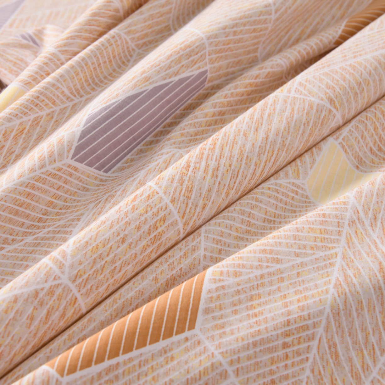 91家纺网 家纺一手货源 找家纺 润淳家居 2025新款百分百全棉磨毛四件套 记忆碎片 咖