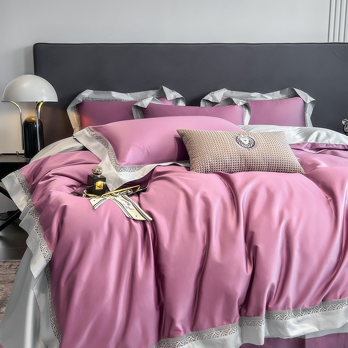 91家纺网 家纺一手货源 找家纺 娇逸家居 2025四季款100支全棉全棉纯棉镂空款四件套-圣地亚 圣地亚-优雅紫