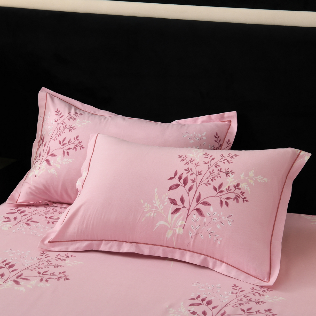 91家纺网 家纺一手货源 找家纺 润淳家居 2025新款百分百全棉磨毛四件套 漫日之夏 粉