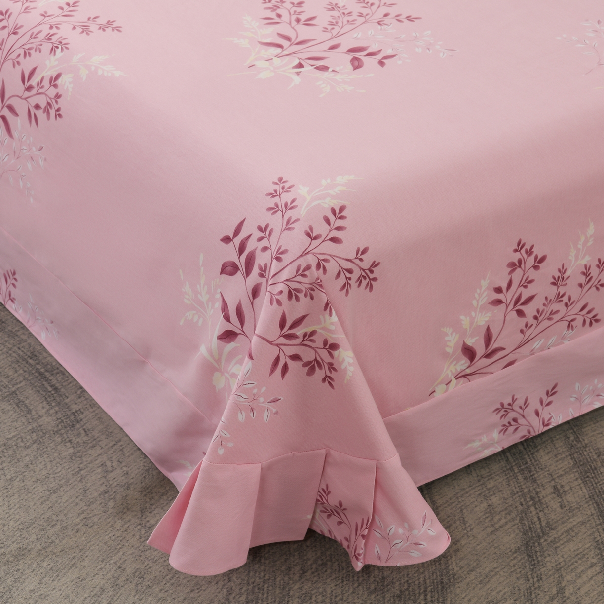 91家纺网 家纺一手货源 找家纺 润淳家居 2025新款百分百全棉磨毛四件套 漫日之夏 粉