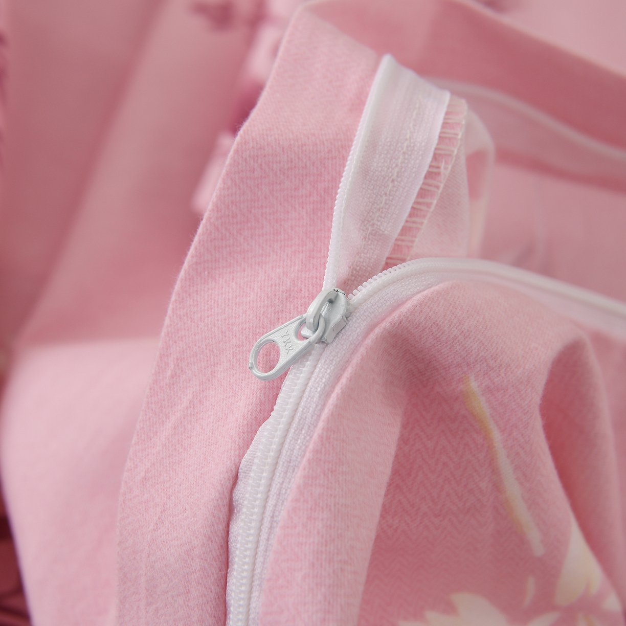 91家纺网 家纺一手货源 找家纺 润淳家居 2025新款百分百全棉磨毛四件套 漫日之夏 粉