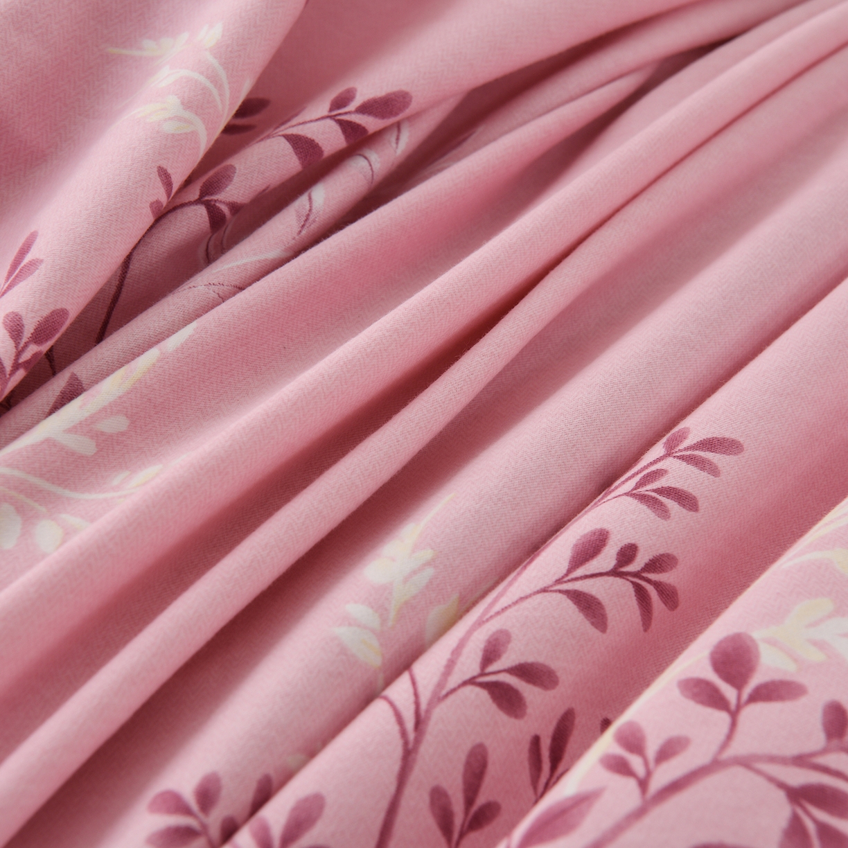 91家纺网 家纺一手货源 找家纺 润淳家居 2025新款百分百全棉磨毛四件套 漫日之夏 粉