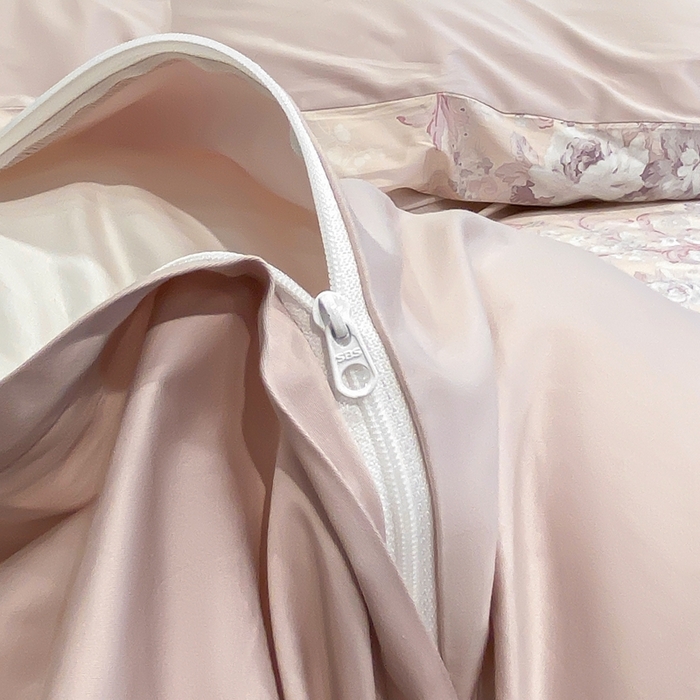 91家纺网 家纺一手货源 找家纺 娇逸家居 2025新款100支新疆长绒棉纯棉数码印花全棉四件套（专版花型） 伊芙琳-粉