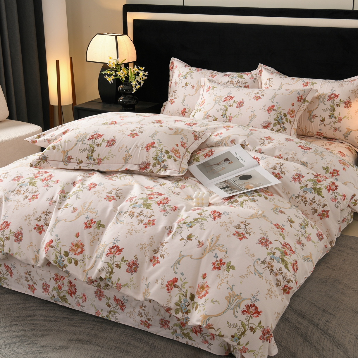 润淳家居 2025新款百分百全棉磨毛四件套 泡沫之夏