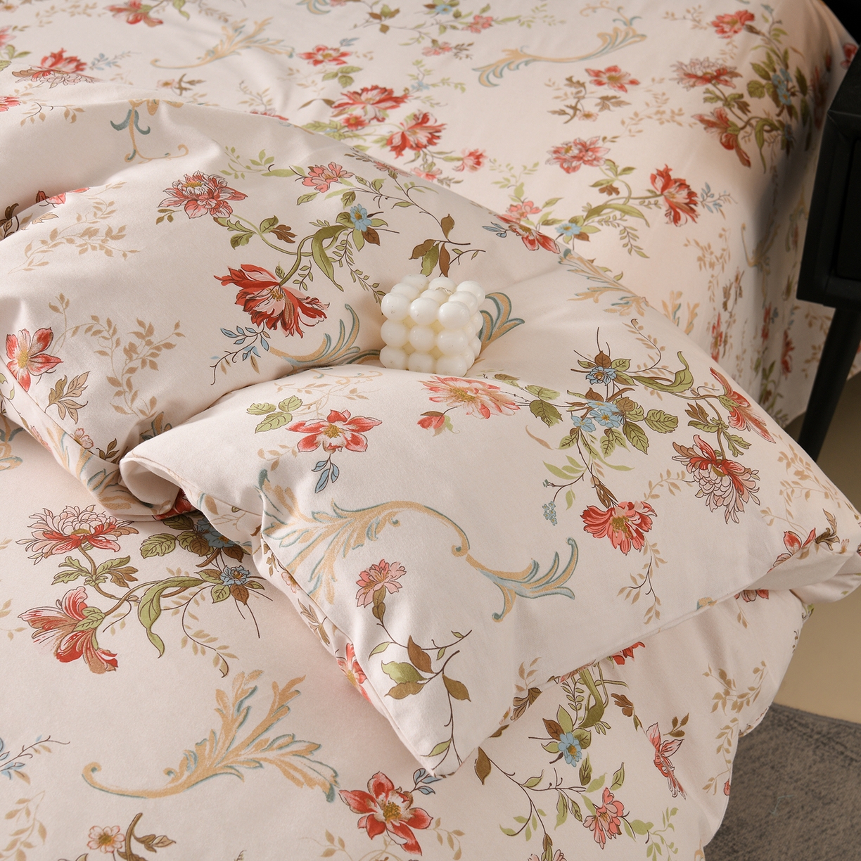 91家纺网 家纺一手货源 找家纺 润淳家居 2025新款百分百全棉磨毛四件套 泡沫之夏