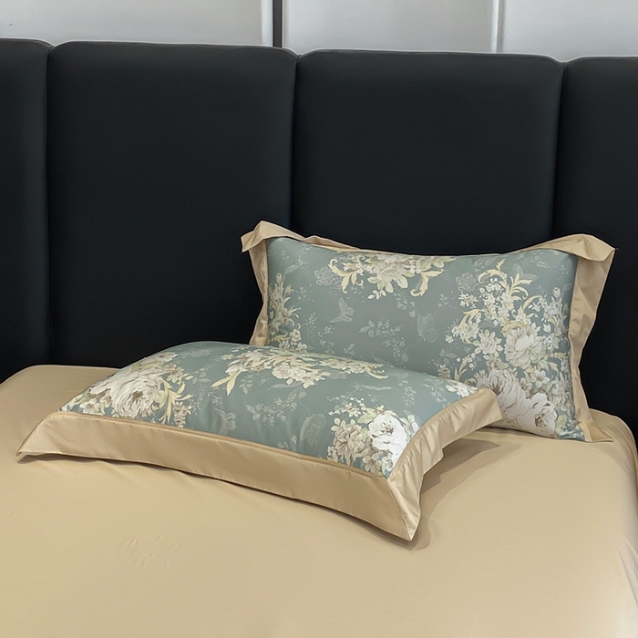 91家纺网 家纺一手货源 找家纺 娇逸家居 2025新款100支新疆长绒棉纯棉数码印花全棉四件套（专版花型） 伊芙琳-绿