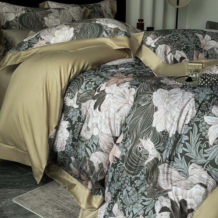 91家纺网 家纺一手货源 找家纺 （总）娇逸家居 2025新款铂金天丝棉磨毛数码印花系列四件套