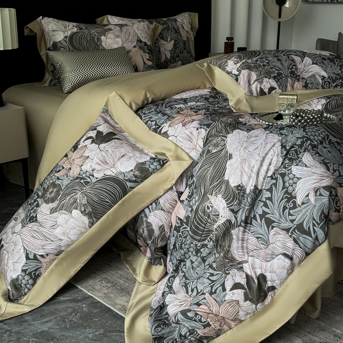 91家纺网 家纺一手货源 找家纺 （总）娇逸家居 2025新款铂金天丝棉磨毛数码印花系列四件套