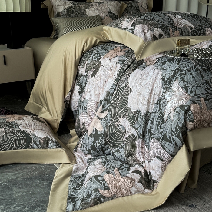 91家纺网 家纺一手货源 找家纺 （总）娇逸家居 2025新款铂金天丝棉磨毛数码印花系列四件套