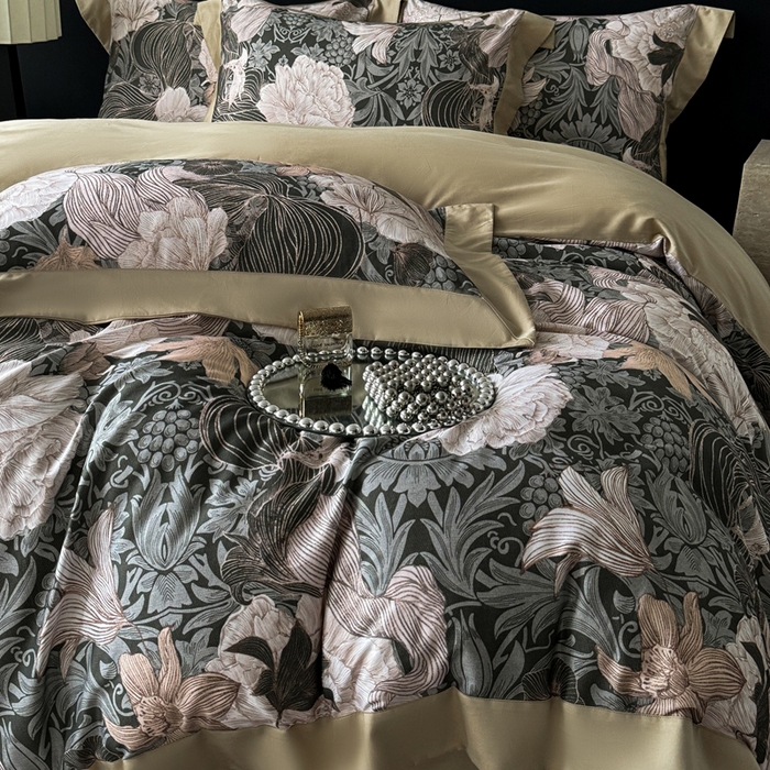 91家纺网 家纺一手货源 找家纺 （总）娇逸家居 2025新款铂金天丝棉磨毛数码印花系列四件套