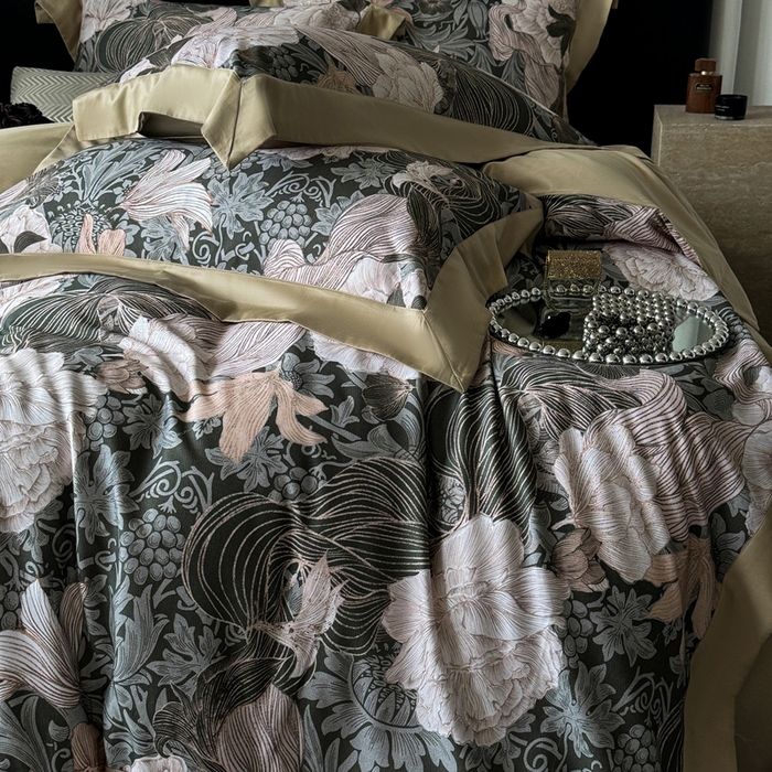 91家纺网 家纺一手货源 找家纺 （总）娇逸家居 2025新款铂金天丝棉磨毛数码印花系列四件套