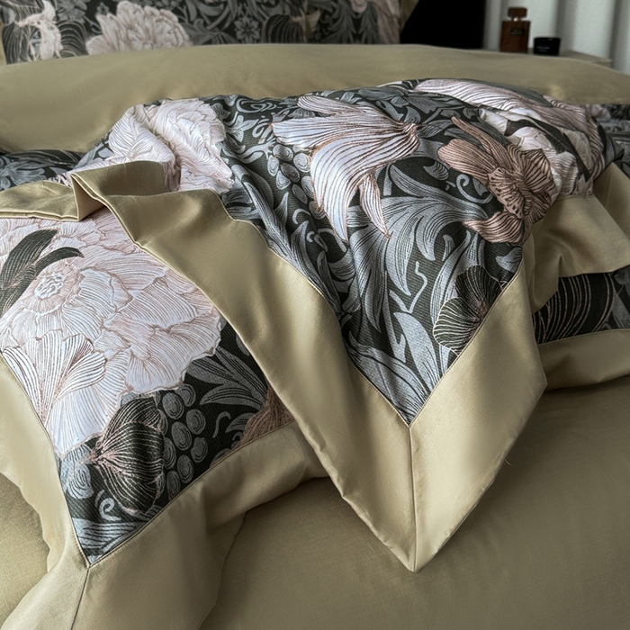 91家纺网 家纺一手货源 找家纺 （总）娇逸家居 2025新款铂金天丝棉磨毛数码印花系列四件套