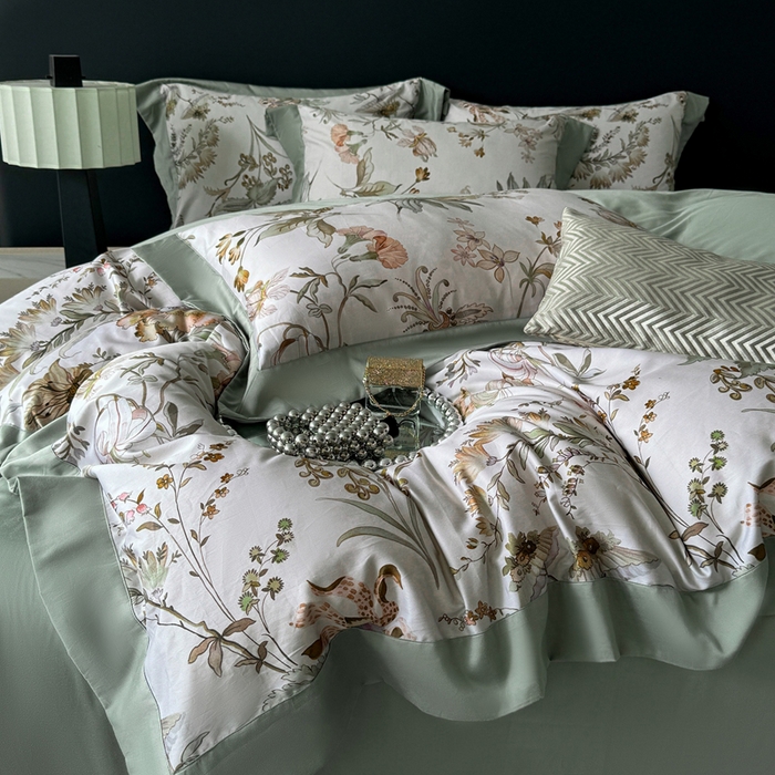 91家纺网 家纺一手货源 找家纺 （总）娇逸家居 2025新款铂金天丝棉磨毛数码印花系列四件套