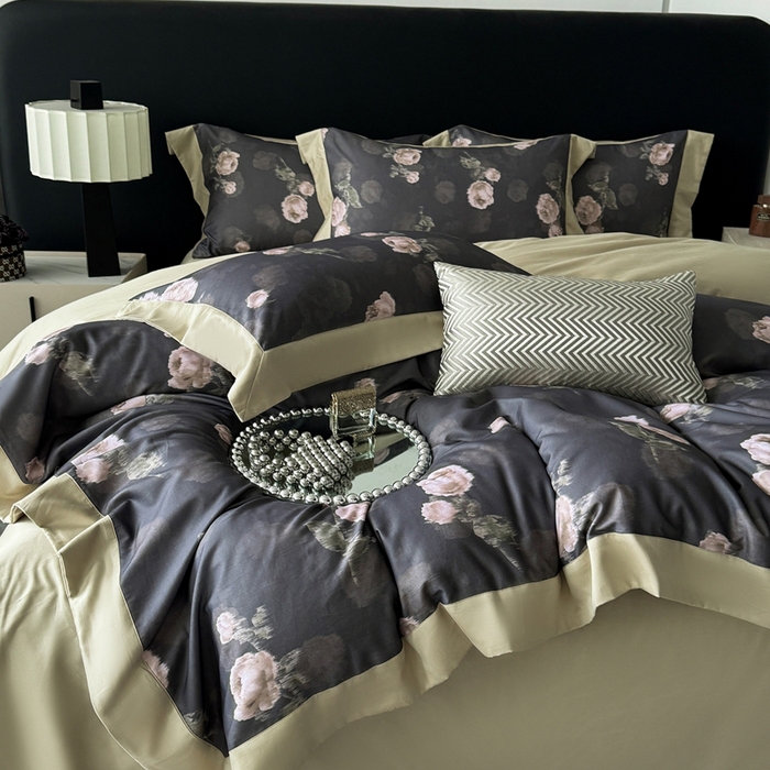 91家纺网 家纺一手货源 找家纺 （总）娇逸家居 2025新款铂金天丝棉磨毛数码印花系列四件套