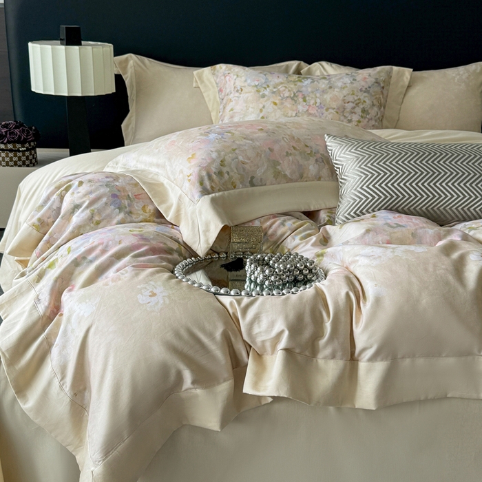 91家纺网 家纺一手货源 找家纺 （总）娇逸家居 2025新款铂金天丝棉磨毛数码印花系列四件套