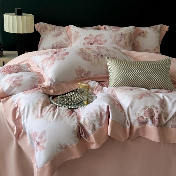 91家纺网 家纺一手货源 找家纺 （总）娇逸家居 2025新款铂金天丝棉磨毛数码印花系列四件套