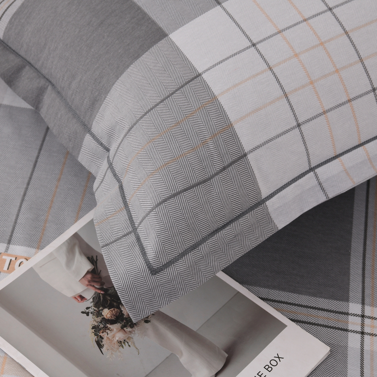 91家纺网 家纺一手货源 找家纺 润淳家居 2025新款百分百全棉磨毛四件套 赛普斯 灰