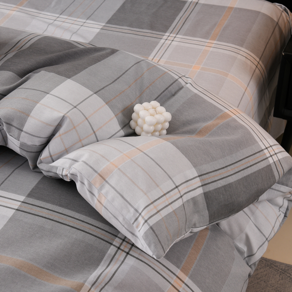 91家纺网 家纺一手货源 找家纺 润淳家居 2025新款百分百全棉磨毛四件套 赛普斯 灰