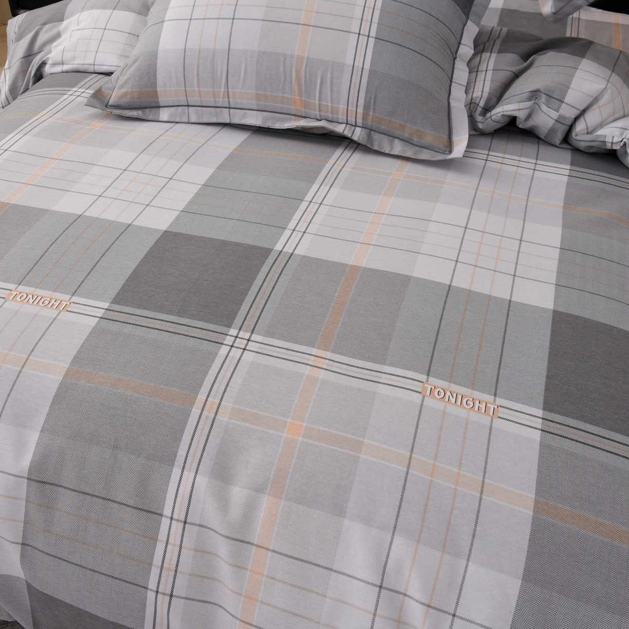 91家纺网 家纺一手货源 找家纺 润淳家居 2025新款百分百全棉磨毛四件套 赛普斯 灰