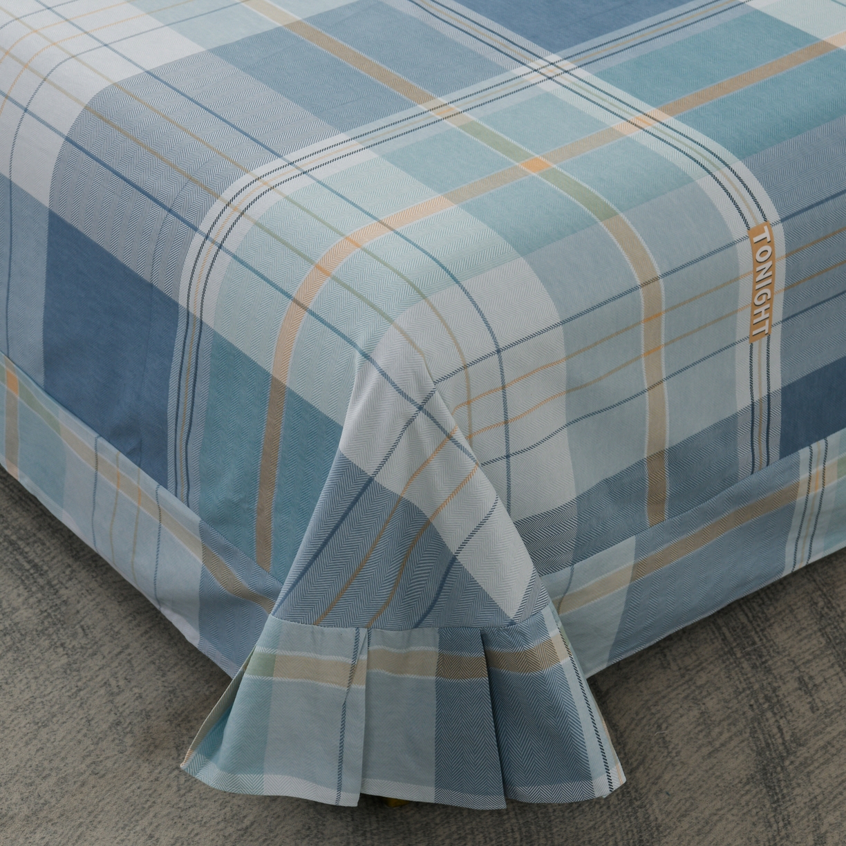 91家纺网 家纺一手货源 找家纺 润淳家居 2025新款百分百全棉磨毛四件套 赛普斯 蓝