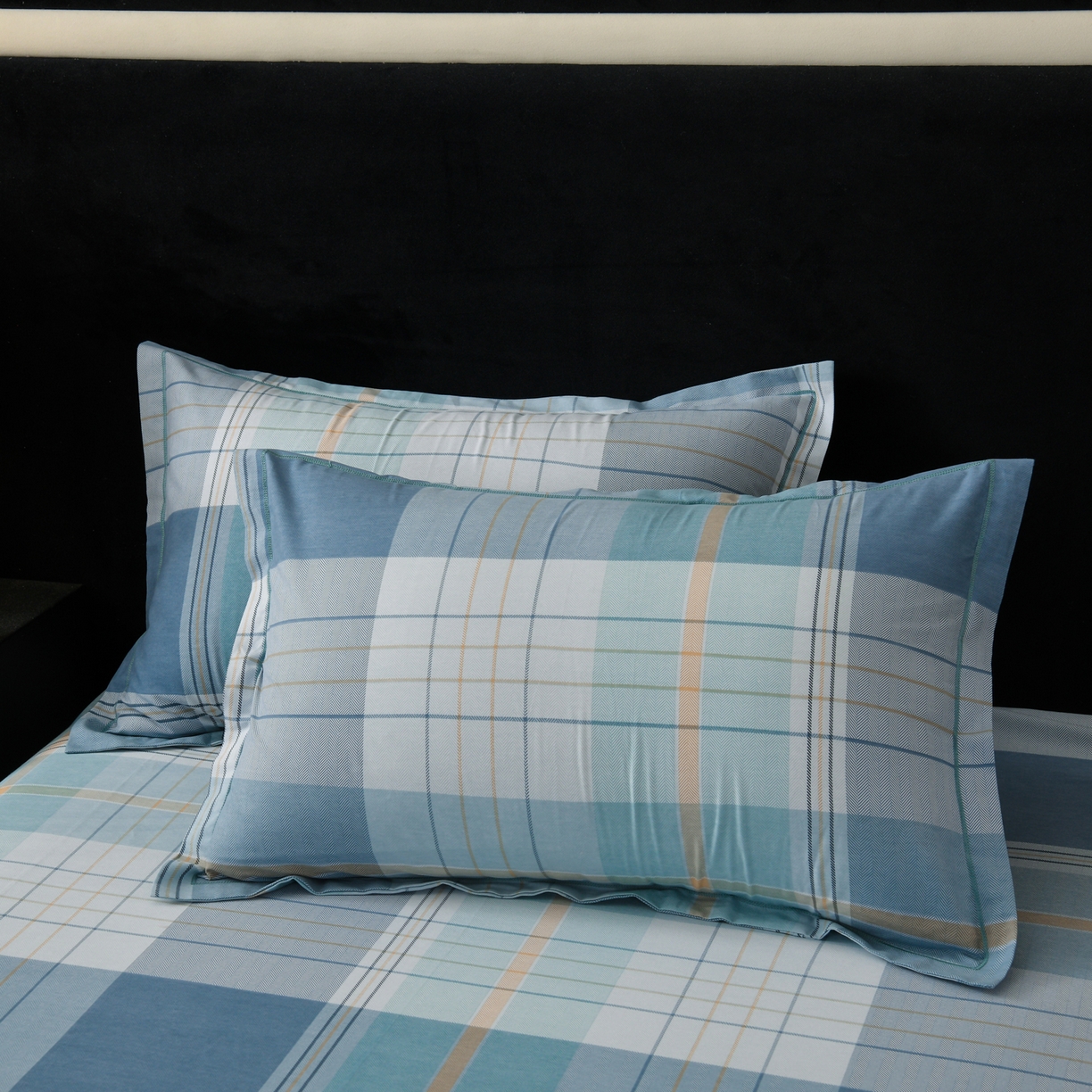 91家纺网 家纺一手货源 找家纺 润淳家居 2025新款百分百全棉磨毛四件套 赛普斯 蓝