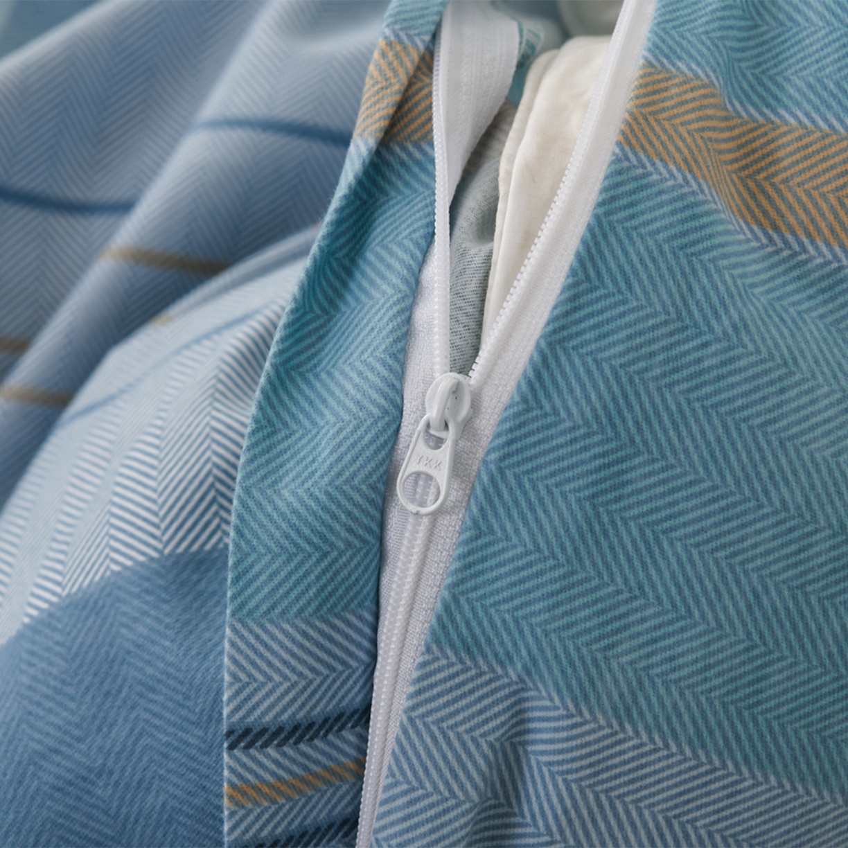 91家纺网 家纺一手货源 找家纺 润淳家居 2025新款百分百全棉磨毛四件套 赛普斯 蓝