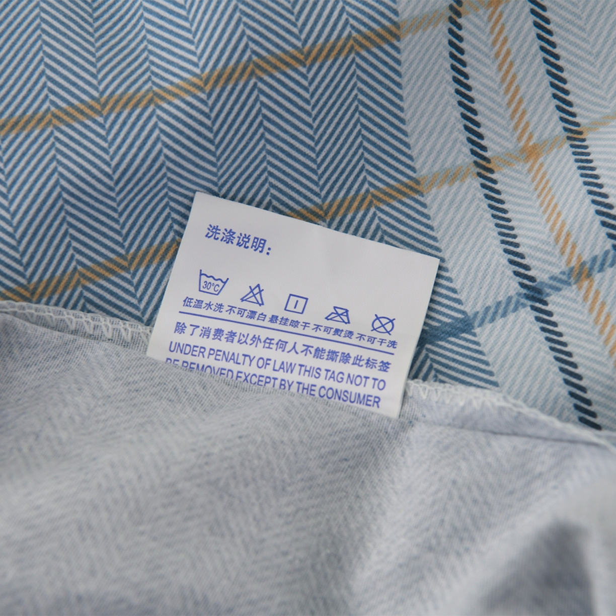 91家纺网 家纺一手货源 找家纺 润淳家居 2025新款百分百全棉磨毛四件套 赛普斯 蓝