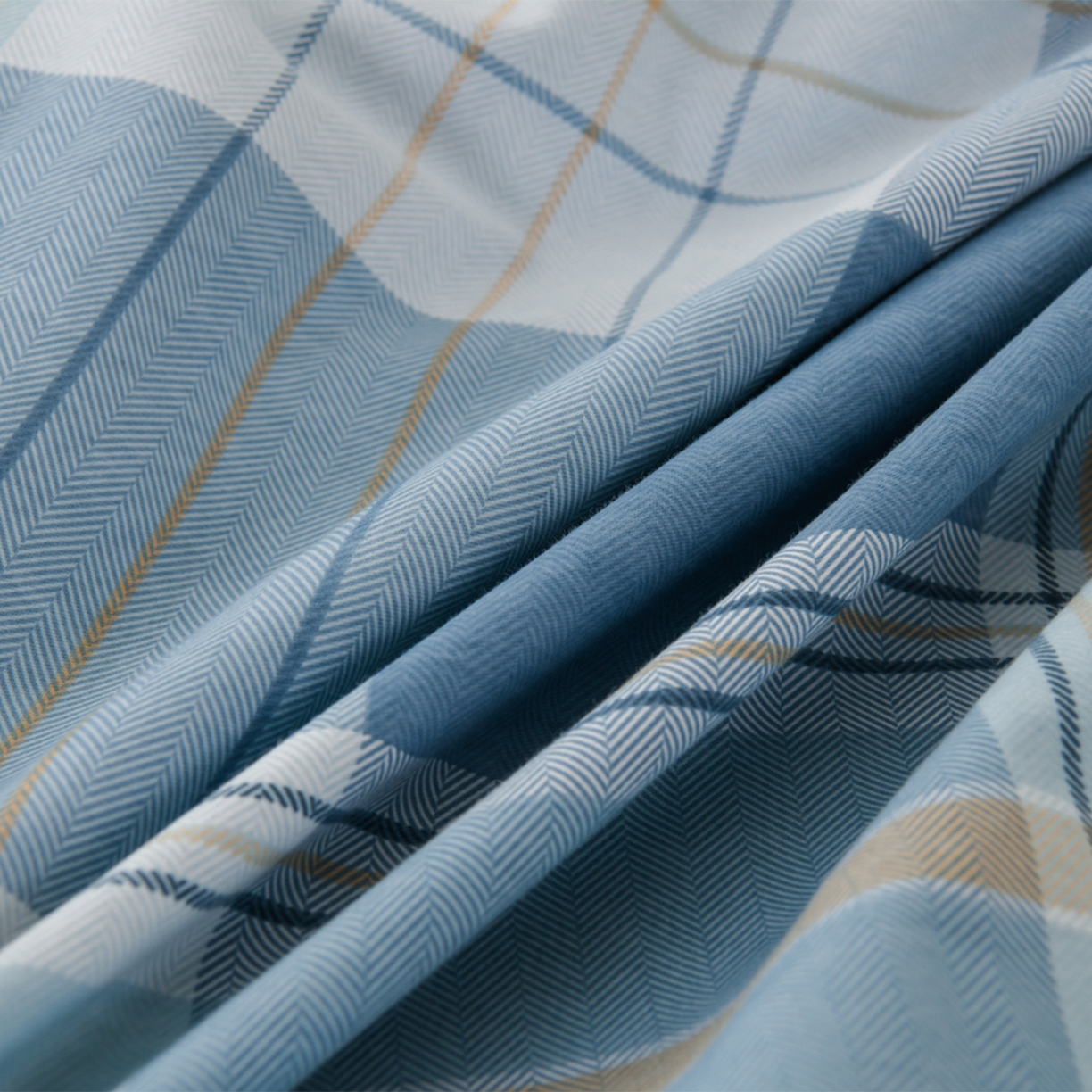 91家纺网 家纺一手货源 找家纺 润淳家居 2025新款百分百全棉磨毛四件套 赛普斯 蓝