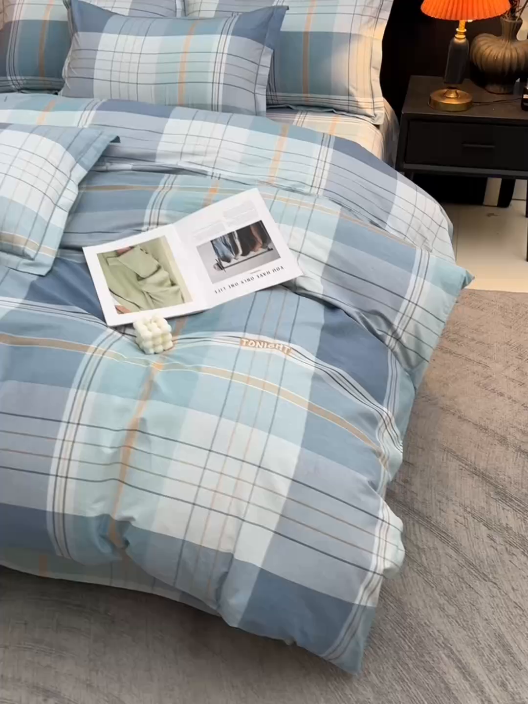 91家纺网 家纺一手货源 找家纺 润淳家居 2025新款百分百全棉磨毛四件套 赛普斯 蓝