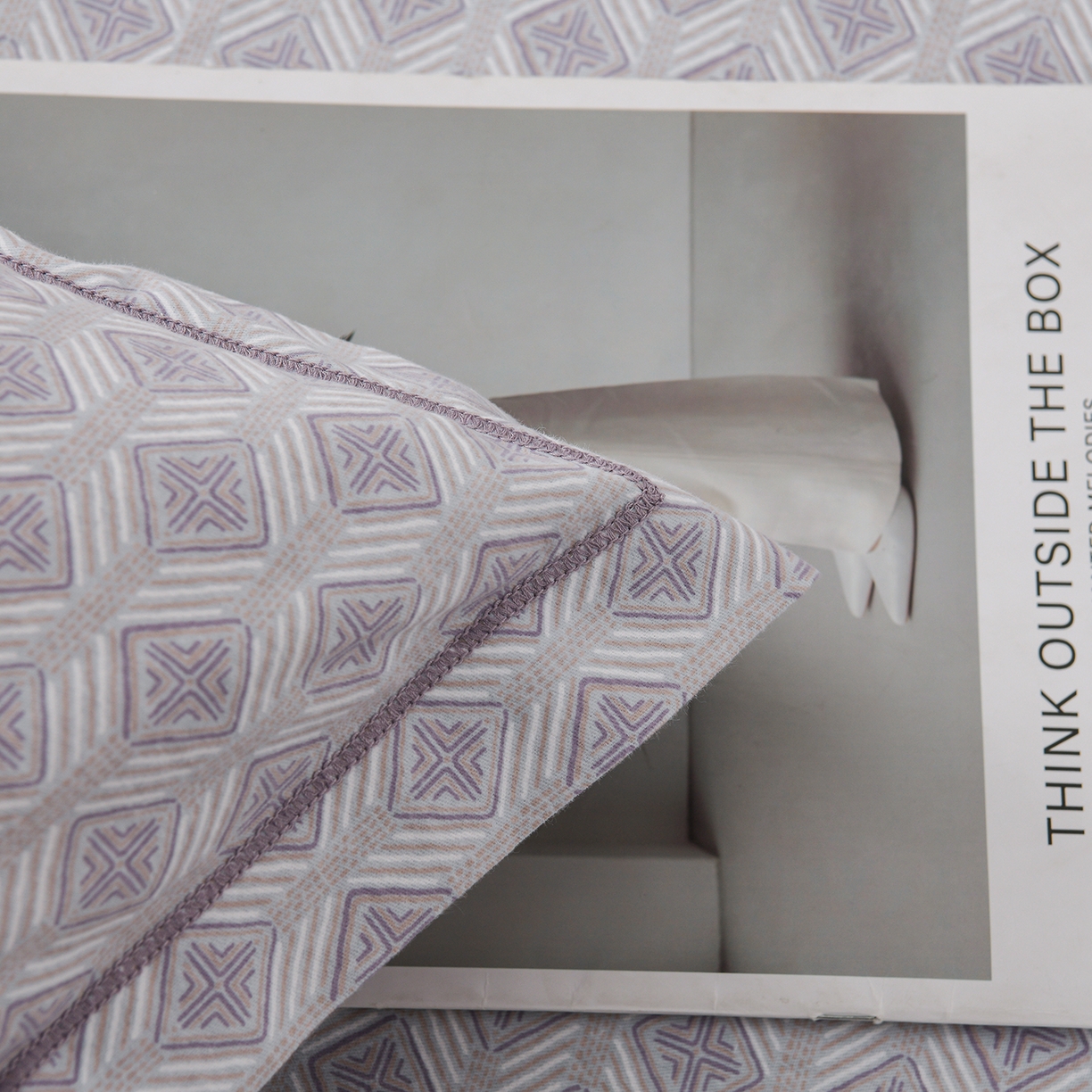 91家纺网 家纺一手货源 找家纺 润淳家居 2025新款百分百全棉磨毛四件套 昔城 灰