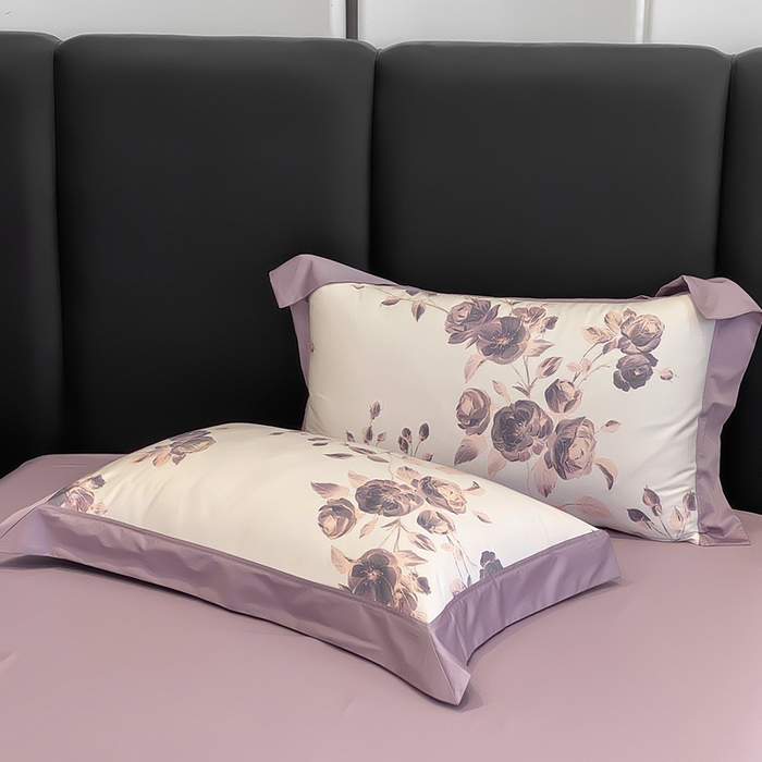 91家纺网 家纺一手货源 找家纺 娇逸家居 2025新款100支新疆长绒棉纯棉数码印花全棉四件套（专版花型） 依恋-紫