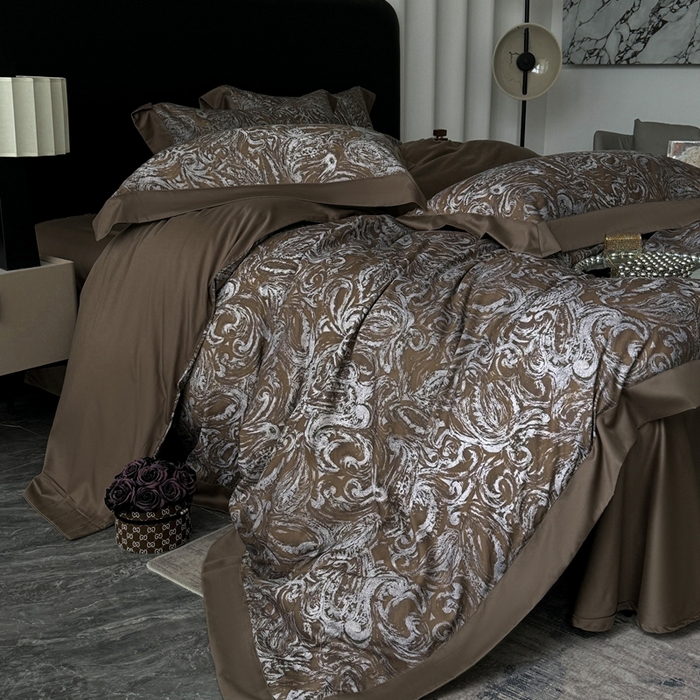 91家纺网 家纺一手货源 找家纺 娇逸家居 2025新款铂金天丝棉磨毛数码印花系列四件套 露西