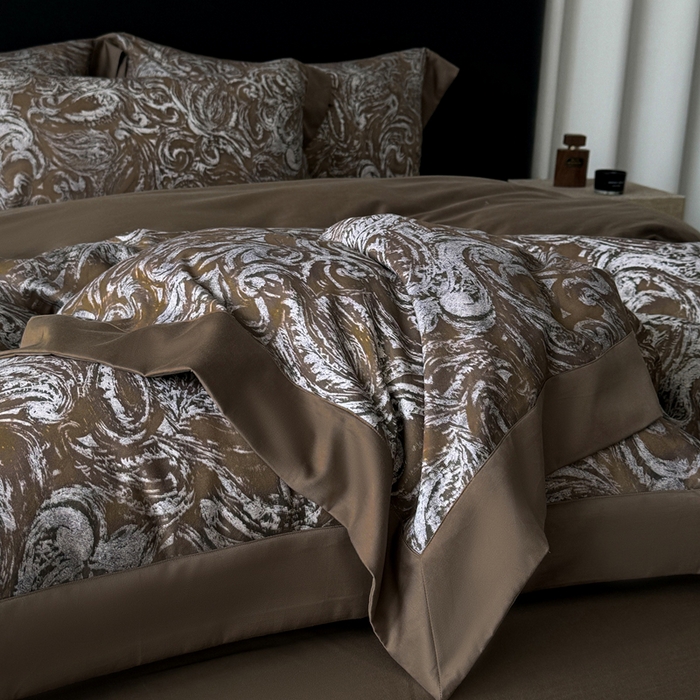 91家纺网 家纺一手货源 找家纺 娇逸家居 2025新款铂金天丝棉磨毛数码印花系列四件套 露西