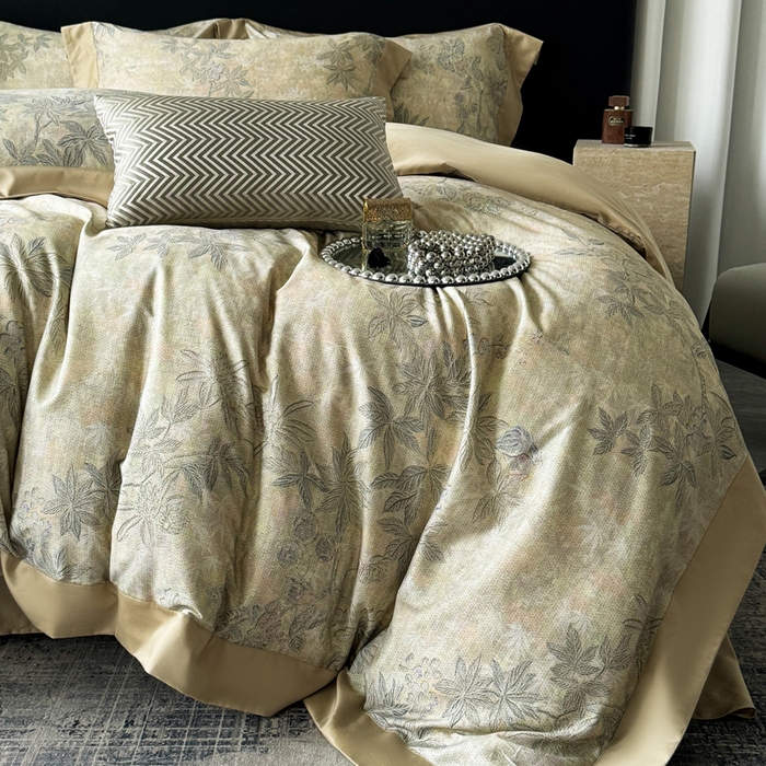 91家纺网 家纺一手货源 找家纺 娇逸家居 2025新款铂金天丝棉磨毛数码印花系列四件套 瑞琦