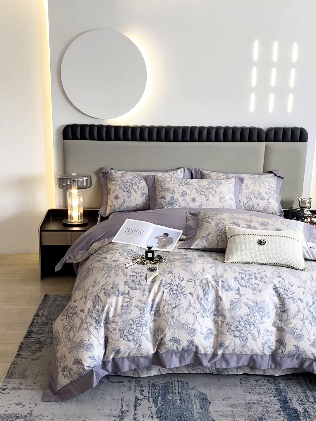 91家纺网 家纺一手货源 找家纺 娇逸家居 2025新款100支新疆长绒棉纯棉数码印花全棉四件套（专版花型） 寒烟