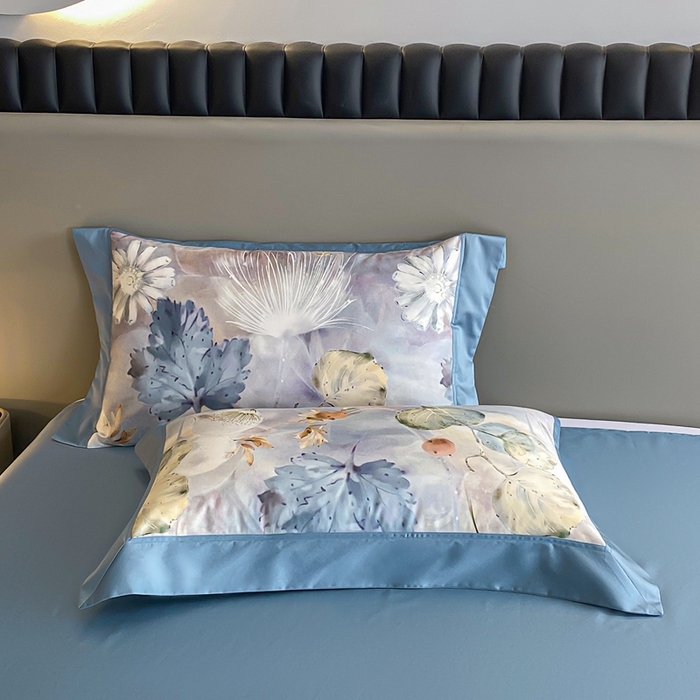 91家纺网 家纺一手货源 找家纺 娇逸家居 2025新款100支新疆长绒棉纯棉数码印花全棉四件套（专版花型） 雾韵